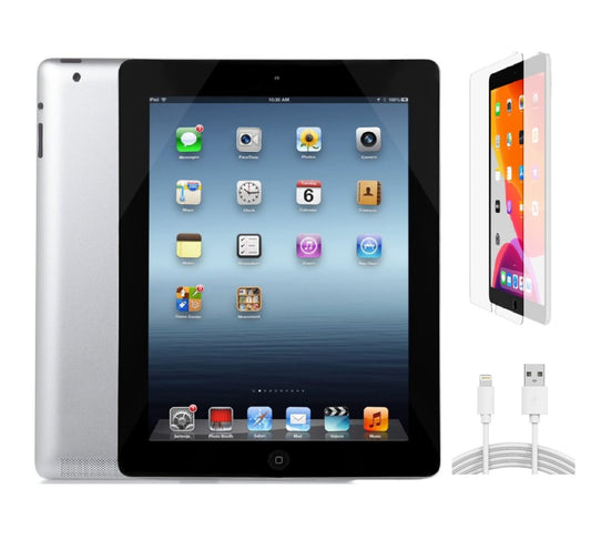 Refurbished Apple iPad 4 A1458 (WiFi) 16GB Black (Grade A+) w/ Pre-Installed Tempered Glass