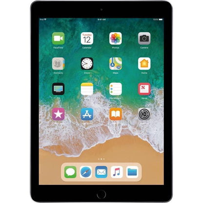 Refurbished Apple iPad 5th Gen A1822 (WiFi) 128GB Space Gray (Grade A) Bundle with Pre-Installed Tempered Glass and Bluetooth Earbuds
