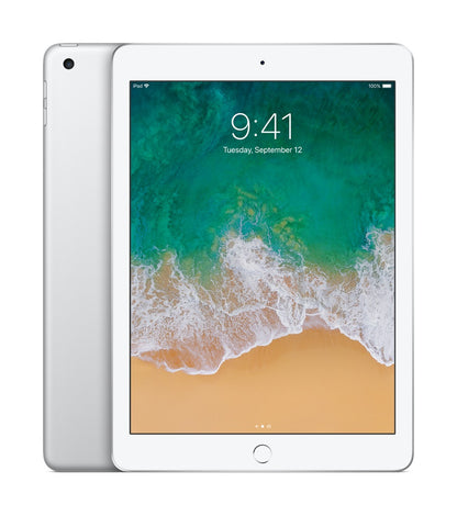 Refurbished Apple iPad 5th Gen A1822 (WiFi) 128GB Silver (Grade A) w/ Pre-Installed Tempered Glass