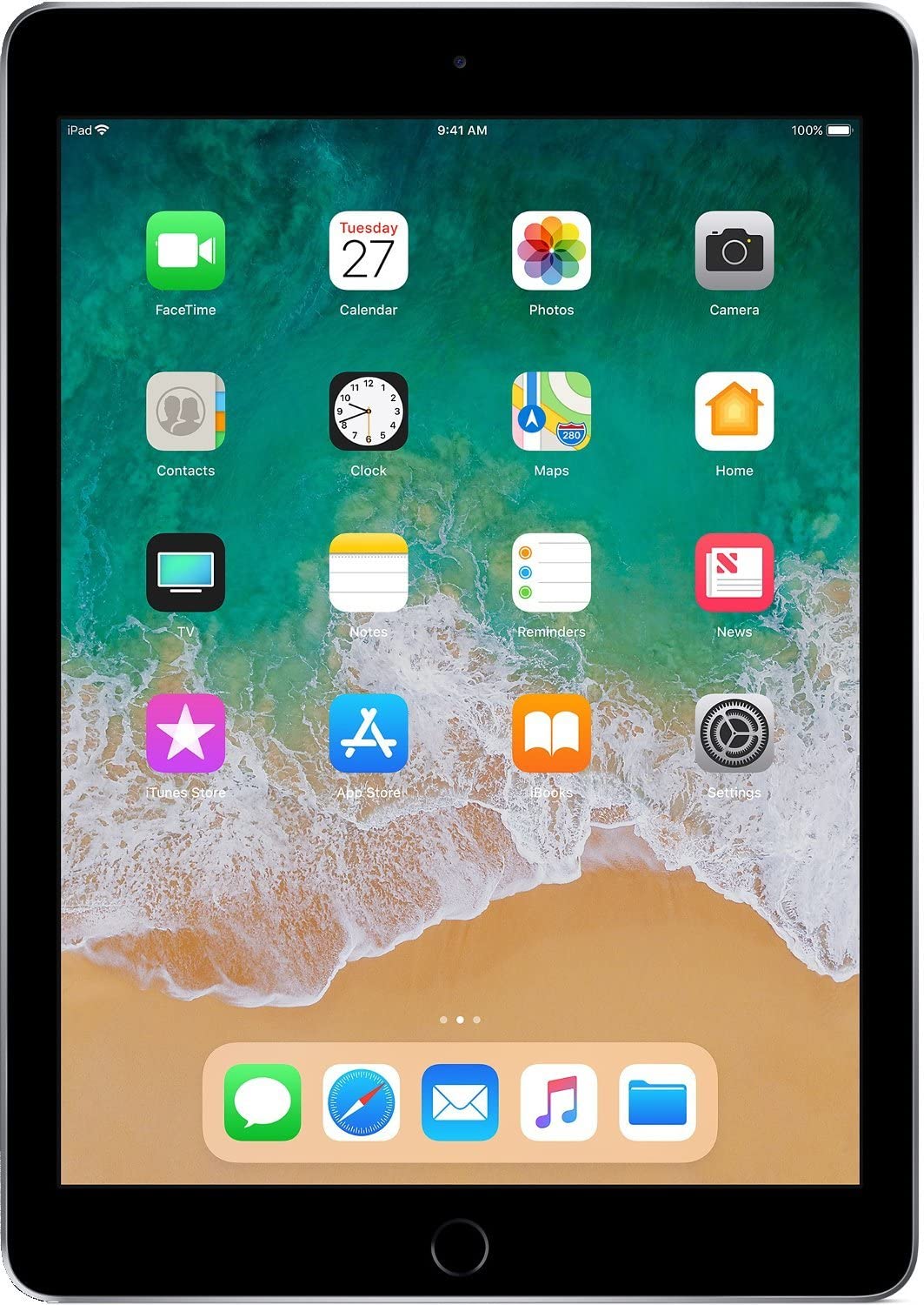 Refurbished Apple iPad 6th Gen A1954 (WiFi + Cellular Unlocked) 128GB Space Gray (Grade A)with Case & Tempered Glass Screen Protector