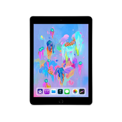 Apple iPad 6th Gen A1893 (WiFi) 32GB Space Gray w/ Wireless Earbuds