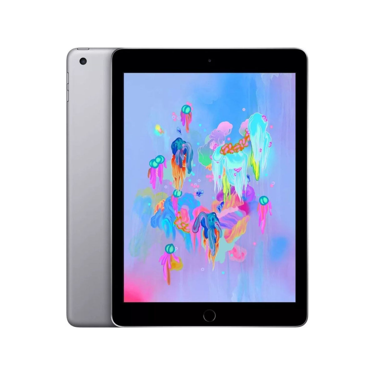 Apple iPad 6th Gen A1893 (WiFi) 32GB Space Gray w/ Wireless Earbuds