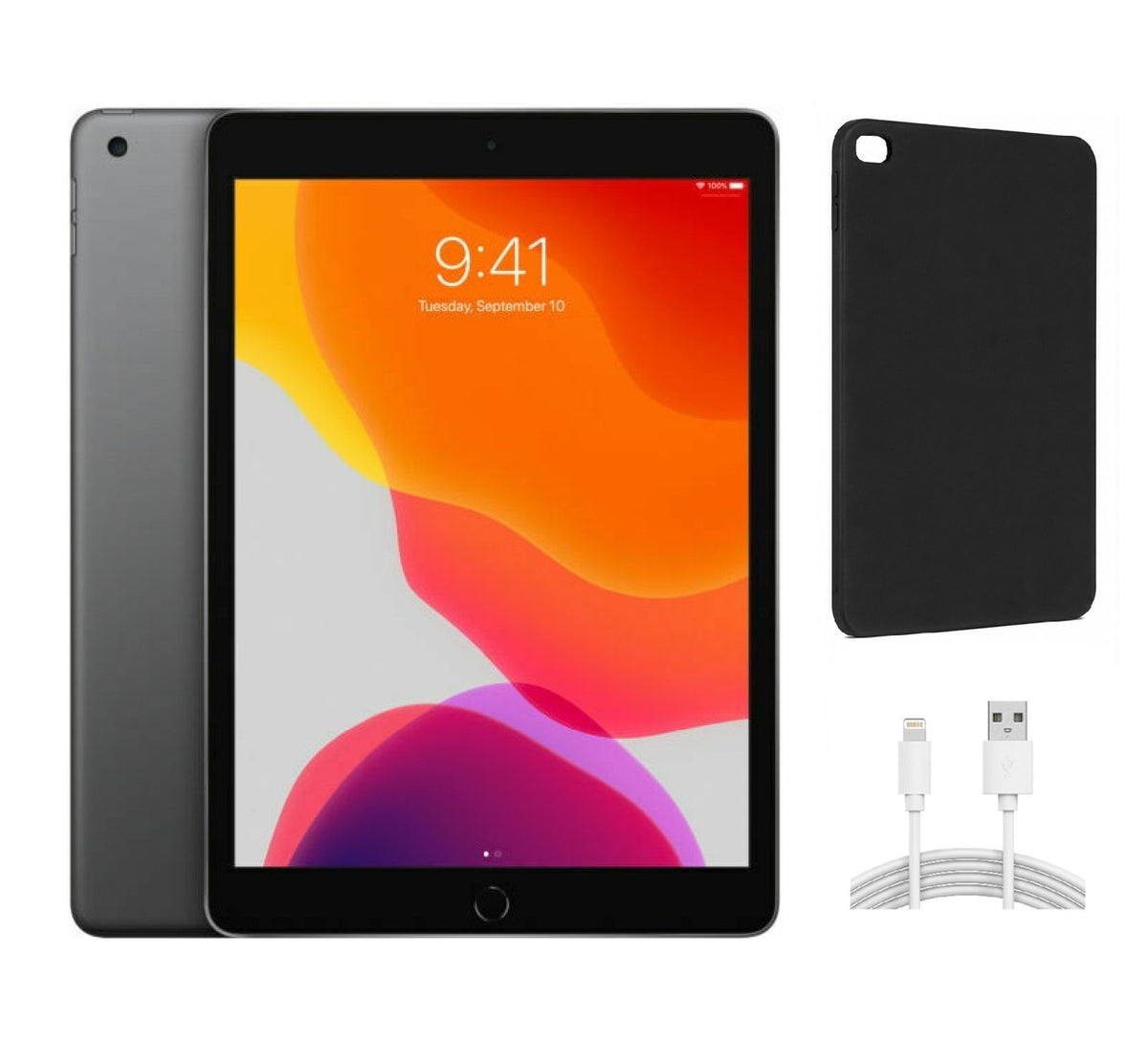 Refurbished Apple iPad 7th Gen A2200 (WiFi + Cellular Unlocked) 32GB Space Gray (Grade A) Bundle with Case