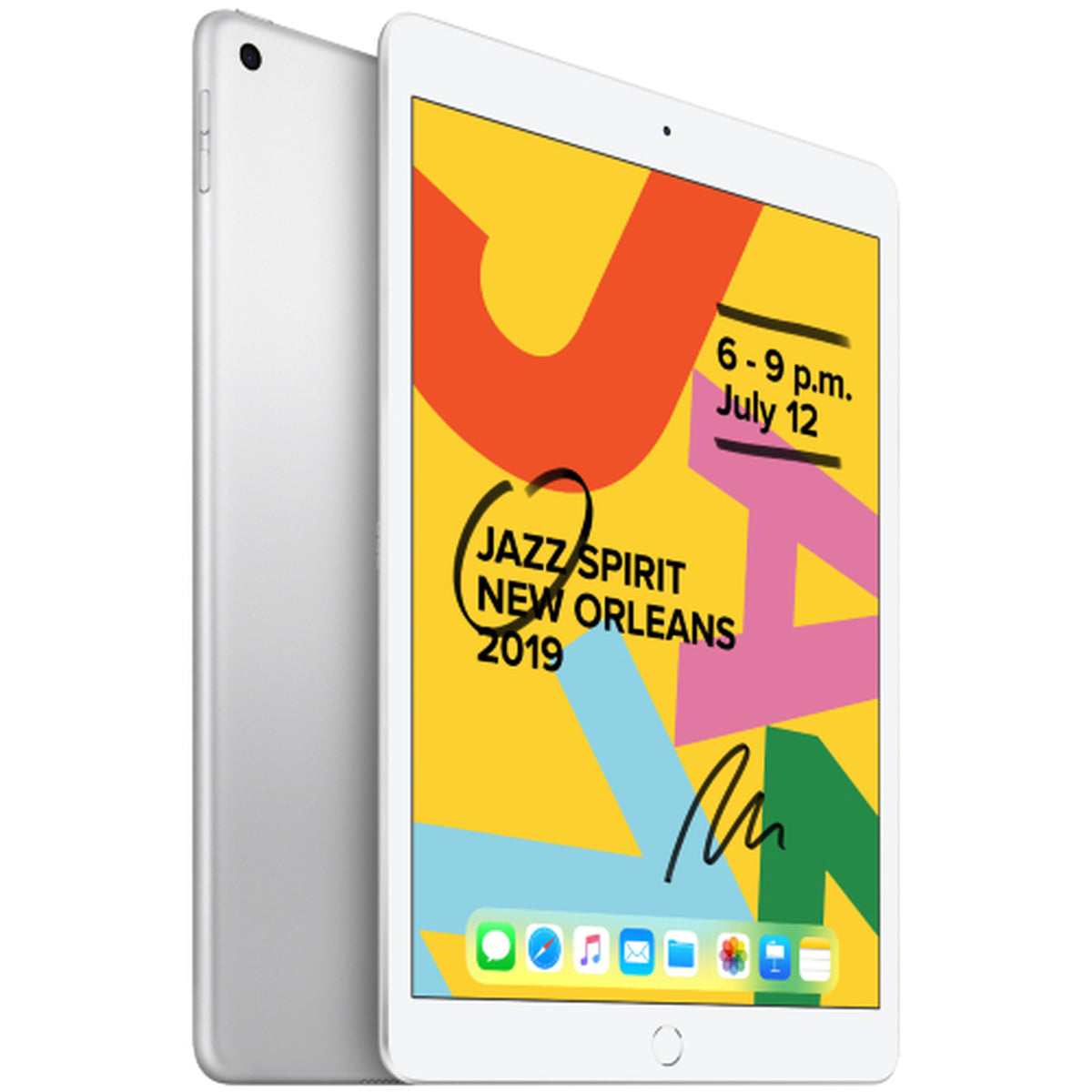 Refurbished Apple iPad 7th Gen A2200 (WiFi + Cellular Unlocked) 32GB Silver (Grade A)with Case & Tempered Glass Screen Protector