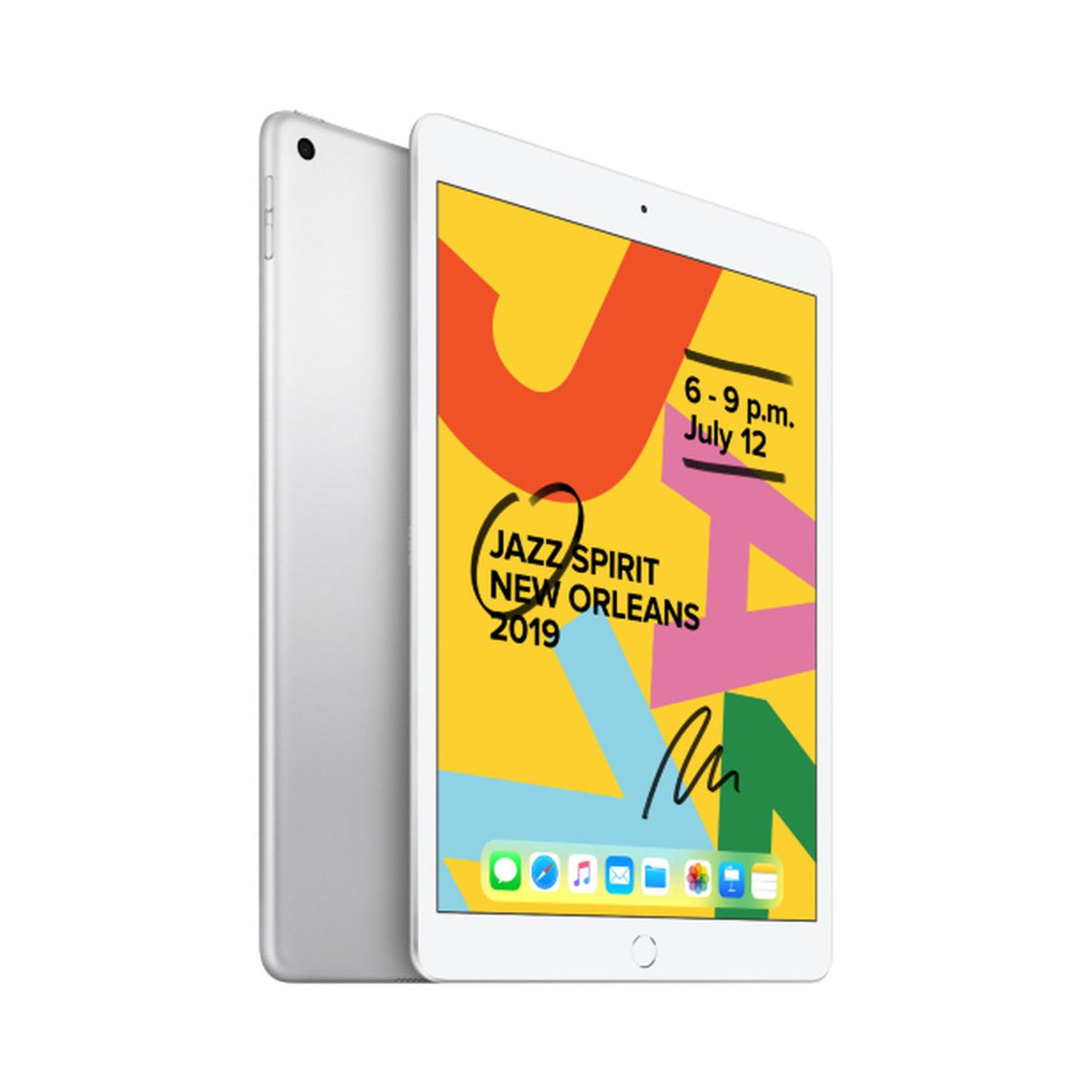 Apple iPad 7th Gen A2197 (WiFi) 128GB Silver w/ Wireless Earbuds