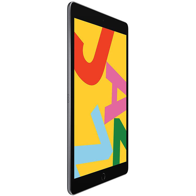 Refurbished Apple iPad 7th Gen A2197 (WiFi) 32GB Space Gray (Grade B) Bundle with Pre-Installed Tempered Glass and Bluetooth Earbuds