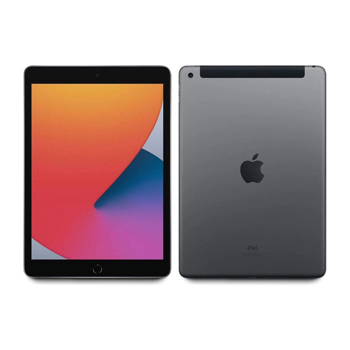 Refurbished Apple iPad 8th Gen A2270 (WiFi) 128GB Space Gray (Grade B) w/ Pre-Installed Tempered Glass