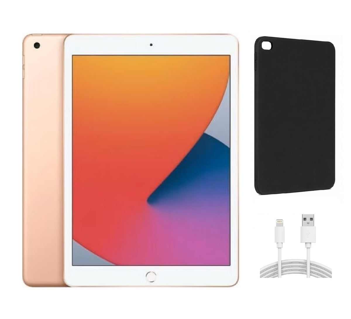 Refurbished Apple iPad 8th Gen A2270 (WiFi) 128GB Gold (Grade B) Bundle with Case