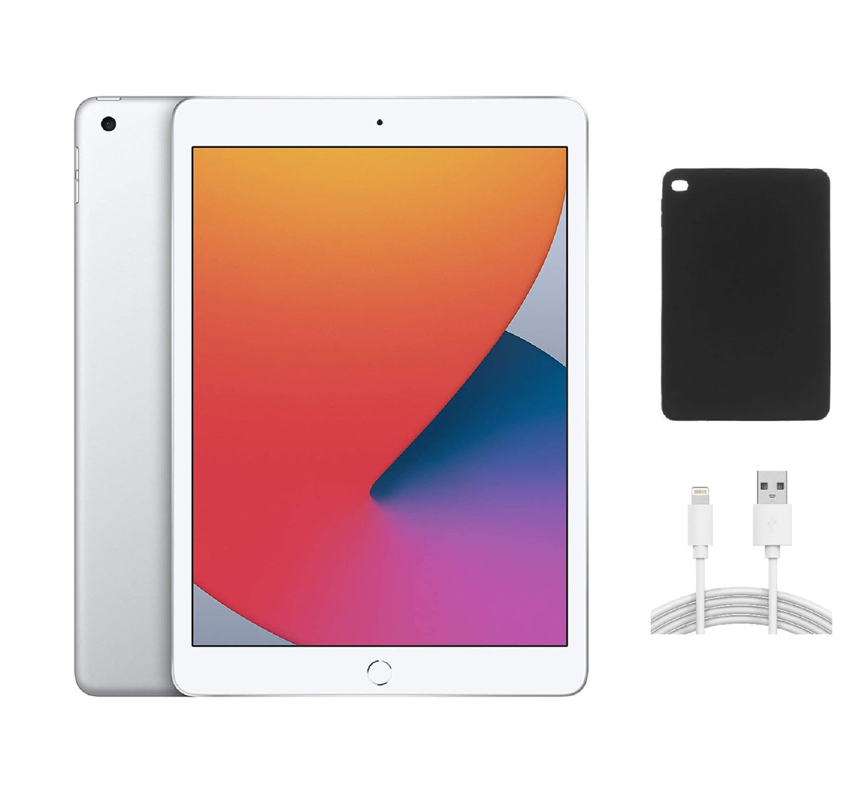 Refurbished Apple iPad 8th Gen A2270 (WiFi) 32GB Silver (Grade A+) Bundle with Case