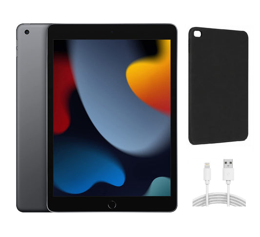 Refurbished Apple iPad 9th Gen A2602 (WiFi) 256GB Space Gray (Grade A) Bundle with Case