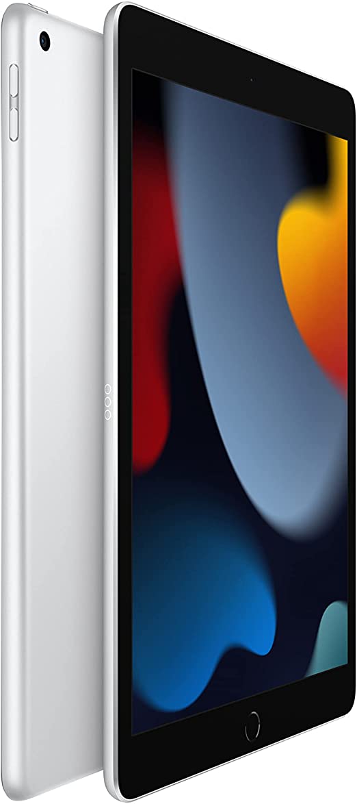 Refurbished Apple iPad 9th Gen A2602 (WiFi) 64GB Silver (Grade A)with Case & Tempered Glass Screen Protector