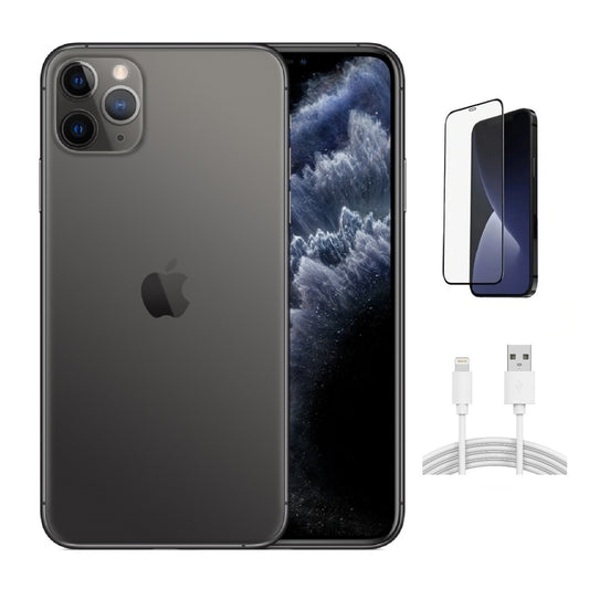 Refurbished Apple iPhone 11 Pro A2160 (Fully Unlocked) 256GB Space Gray (Grade A+) w/ Pre-Installed Tempered Glass