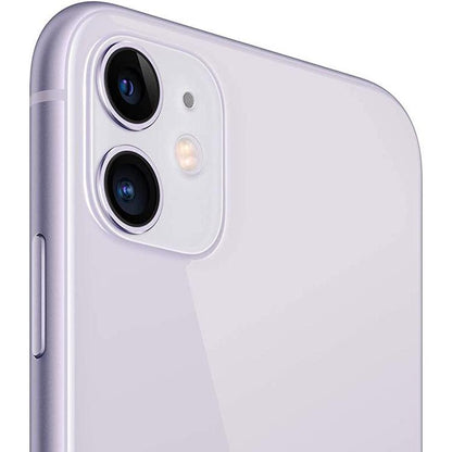 Refurbished Apple iPhone 11 A2111 (Fully Unlocked) 128GB Purple (Grade A) w/ Clear Phone Case