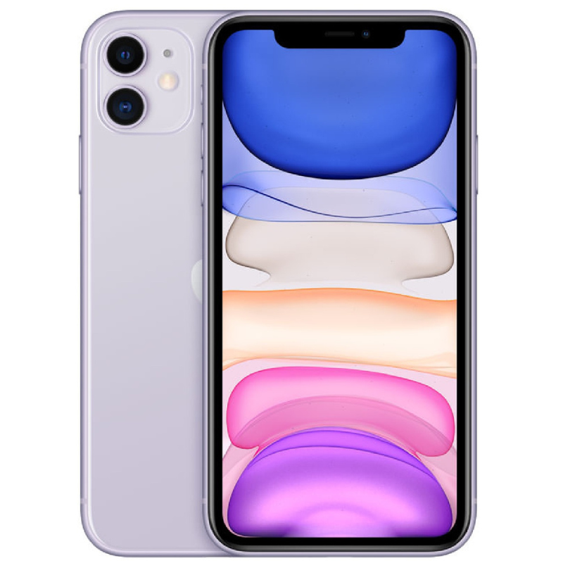Refurbished Apple iPhone 11 A2111 (Fully Unlocked) 128GB Purple (Grade B) w/ Wireless Earbuds