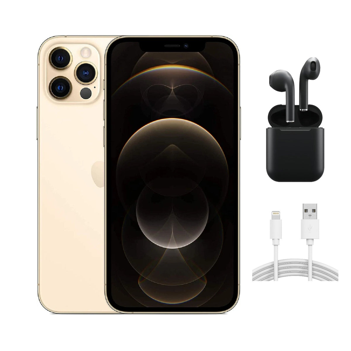 Apple iPhone 12 Pro A2341 (Fully Unlocked) 512GB Gold w/ Wireless Earbuds