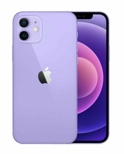 Refurbished Apple iPhone 12 A2172 (Fully Unlocked) 128GB Purple (Grade A) w/ Pre-Installed Tempered Glass