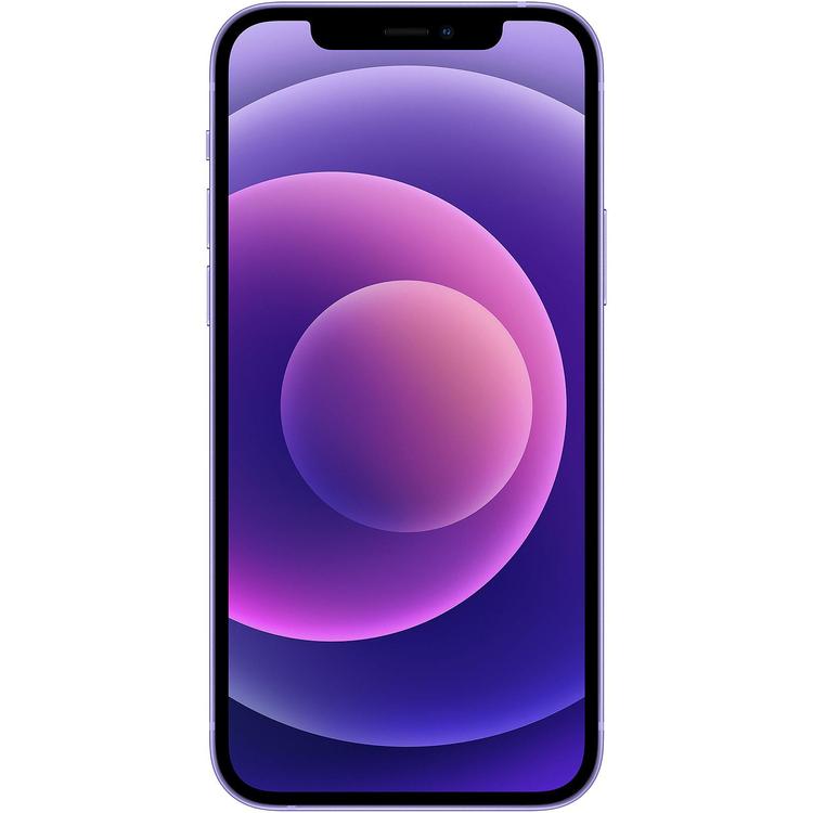 Refurbished Apple iPhone 12 A2172 (Fully Unlocked) 128GB Purple (Grade A) w/ Pre-Installed Tempered Glass