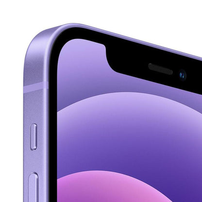 Refurbished Apple iPhone 12 A2172 (Fully Unlocked) 128GB Purple (Grade A) w/ Pre-Installed Tempered Glass
