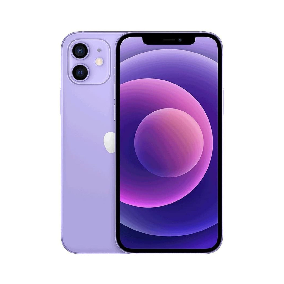 Refurbished Apple iPhone 12 A2172 (Fully Unlocked) 256GB Purple (Grade A+) w/ Pre-Installed Tempered Glass