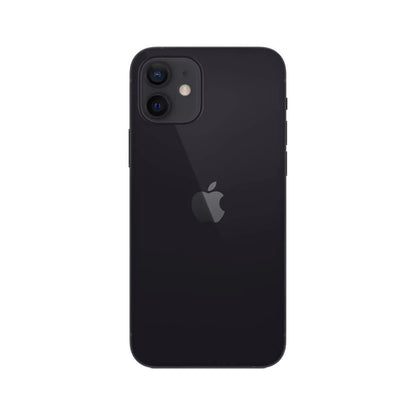Refurbished Apple iPhone 12 A2172 (Fully Unlocked) 64GB Black (Grade A) w/ Pre-Installed Tempered Glass