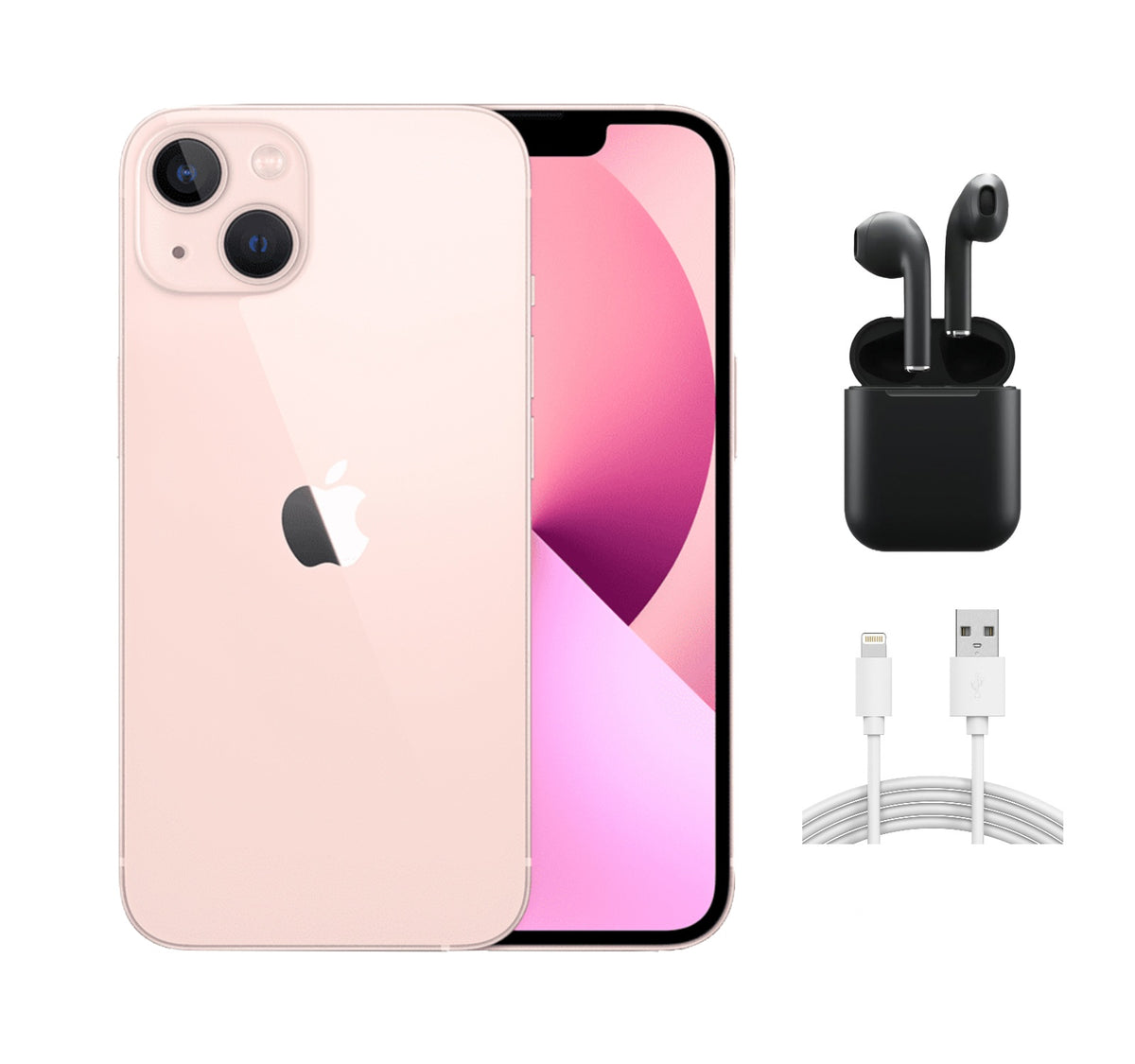 Apple iPhone 13 Mini A2481 (Fully Unlocked) 128 Pink w/ Wireless Earbuds