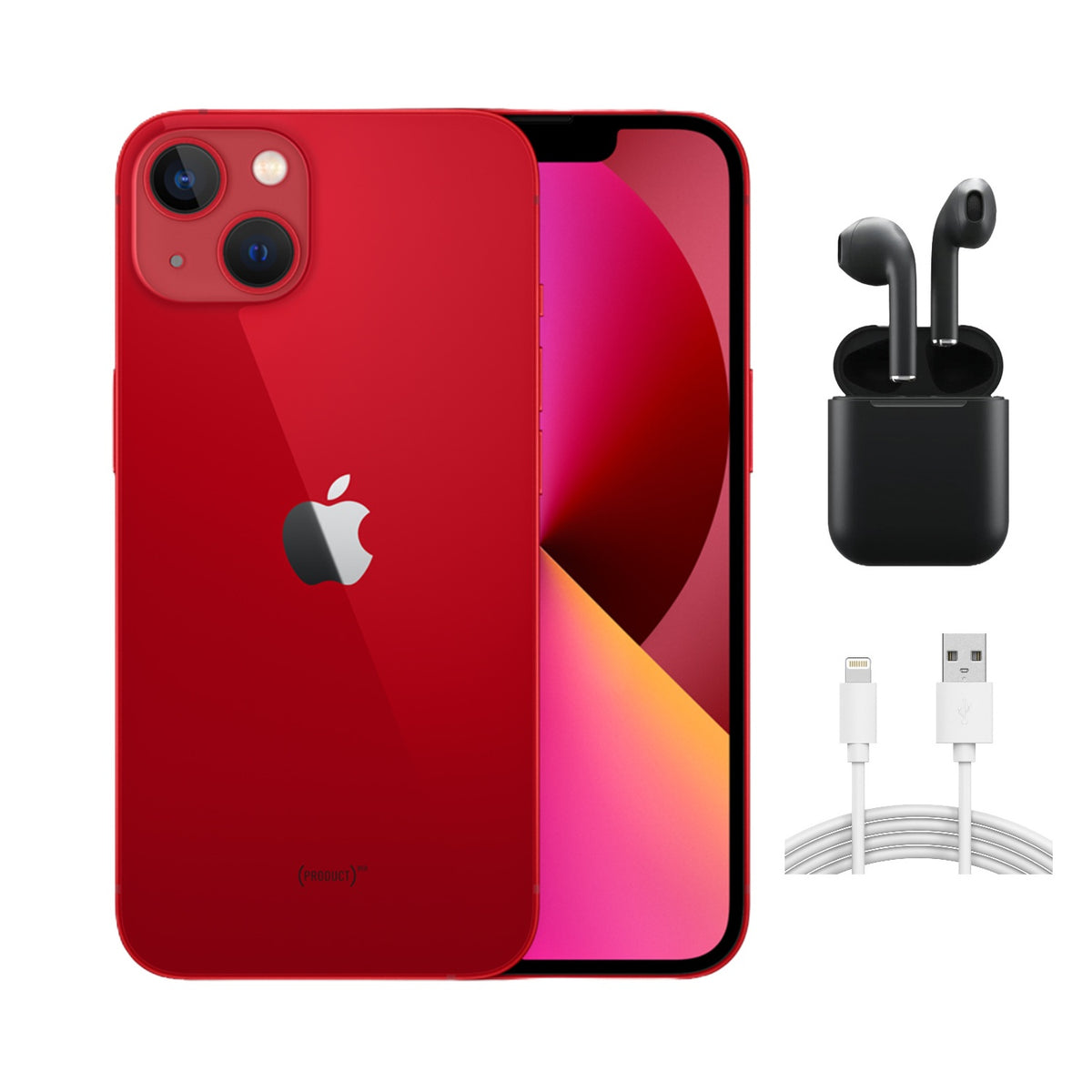 Apple iPhone 13 Mini A2481 (Fully Unlocked) 128 Red w/ Wireless Earbuds
