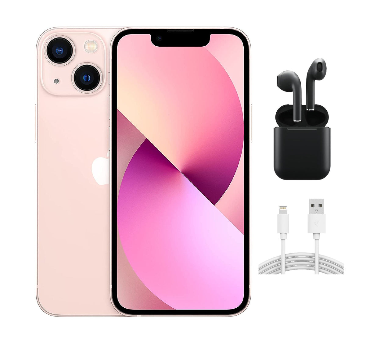 Refurbished Apple iPhone 13 Mini A2481 (Fully Unlocked) 512GB Pink w/ Wireless Earbuds