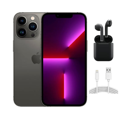 Refurbished Apple iPhone 13 Pro A2483 (Fully Unlocked) 128GB Graphite (Grade A) w/ Wireless Earbuds
