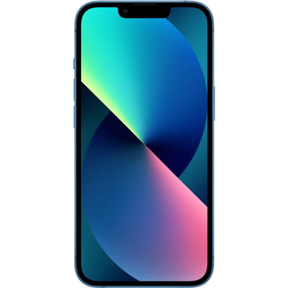 Refurbished Apple iPhone 13 A2482 (Fully Unlocked) 128GB Blue (Grade A) Bundle with Pre-Installed Tempered Glass and Bluetooth Earbuds