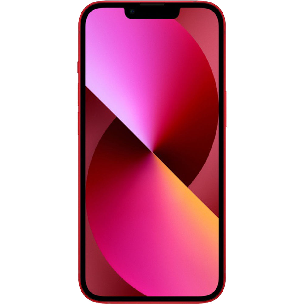 Refurbished Apple iPhone 13 A2482 (Fully Unlocked) 128GB Red (Grade A) Bundle with Pre-Installed Tempered Glass and Bluetooth Earbuds
