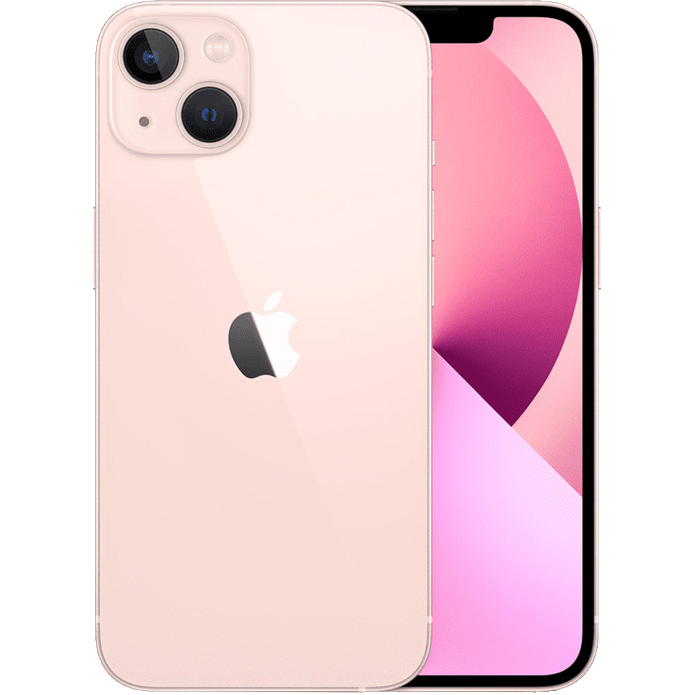 Refurbished Apple iPhone 13 A2482 (Fully Unlocked) 256GB Pink (Grade A) Bundle with Pre-Installed Tempered Glass and Bluetooth Earbuds