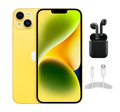 Refurbished Apple iPhone 14 Plus A2632 (Fully Unlocked) 512GB Yellow (Grade A) w/ Wirelesss Earbuds
