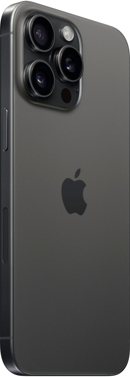 Refurbished Apple iPhone 15 Pro Max A2849 (Fully Unlocked) 1TB Black Titanium (Grade A) w/ Pre-Installed Tempered Glass