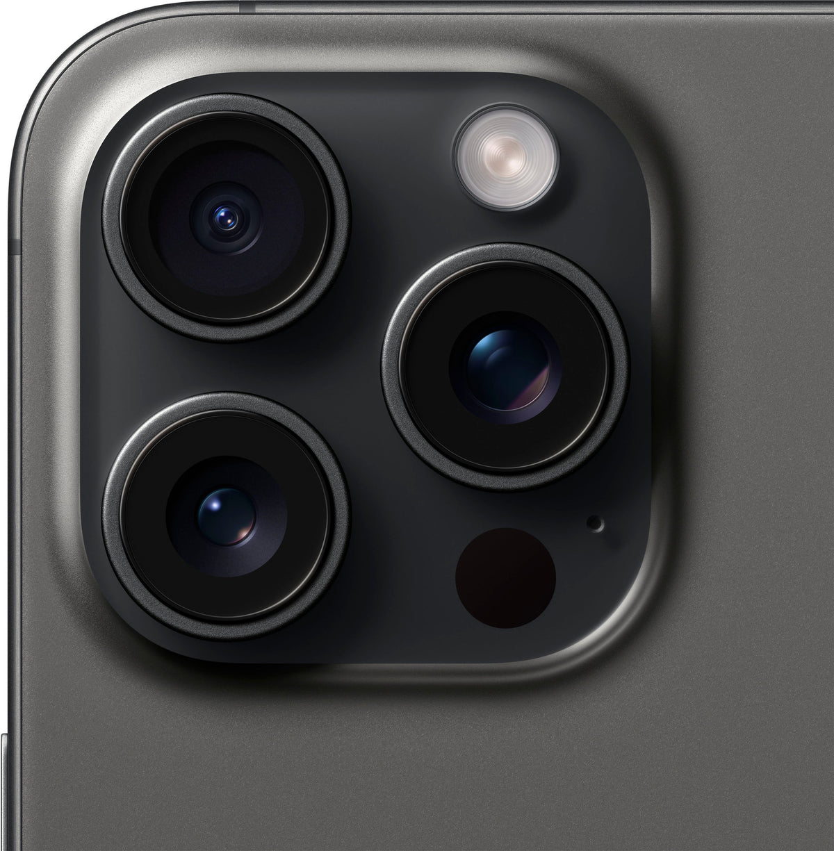 Refurbished Apple iPhone 15 Pro Max A2849 (Fully Unlocked) 1TB Black Titanium (Grade A) w/ Pre-Installed Tempered Glass