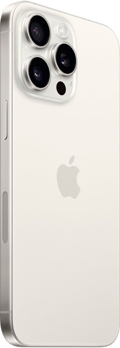 Refurbished Apple iPhone 15 Pro Max A2849 (Fully Unlocked) 1TB White Titanium (Grade B) w/ Pre-Installed Tempered Glass