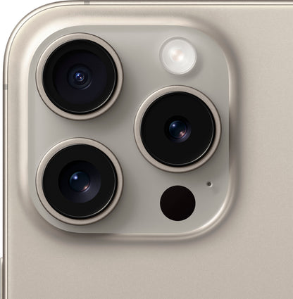 Refurbished Apple iPhone 15 Pro A2848 (Fully Unlocked) 128GB Natural Titanium (Grade A) w/ Wireless Earbuds