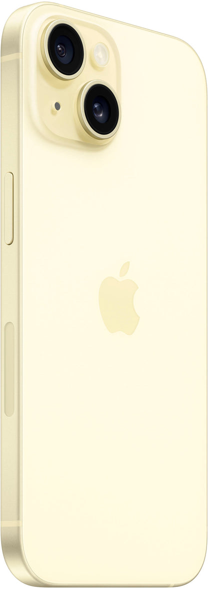 Refurbished Apple iPhone 15 A2846 (Fully Unlocked) 128GB Yellow (Grade A+) w/ Wireless Earbuds