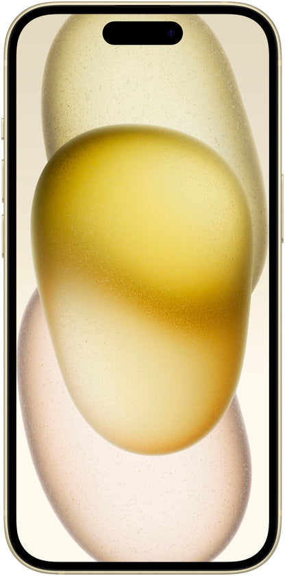 Refurbished Apple iPhone 15 A2846 (Fully Unlocked) 128GB Yellow (Grade A+) w/ Wireless Earbuds