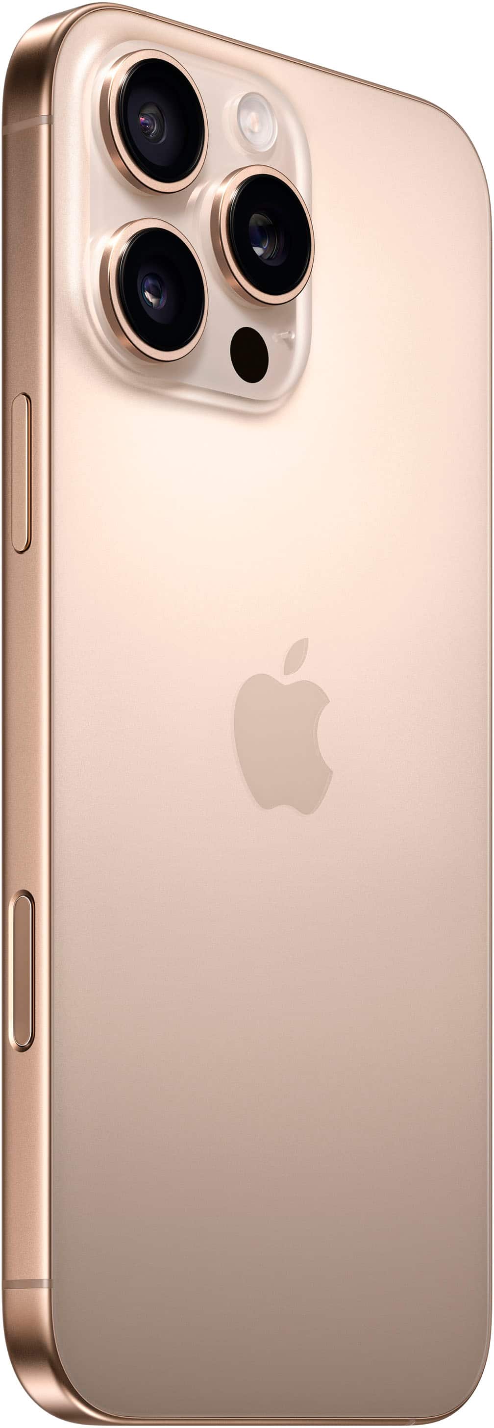 Refurbished Apple iPhone 16 Pro Max A3084 (Fully Unlocked) 256GB Desert Titanium (Grade A) Bundle with Pre-Installed Tempered Glass and Bluetooth Earbuds