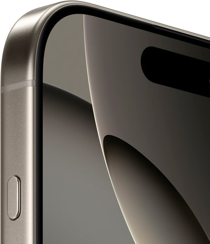 Refurbished Apple iPhone 16 Pro Max A3084 (Fully Unlocked) 256GB Natural Titanium (Grade A) Bundle with Pre-Installed Tempered Glass and Bluetooth Earbuds