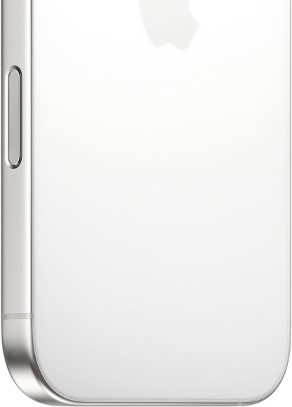 Refurbished Apple iPhone 16 Pro Max A3084 (Fully Unlocked) 256GB White Titanium (Grade A) Bundle with Pre-Installed Tempered Glass and Bluetooth Earbuds