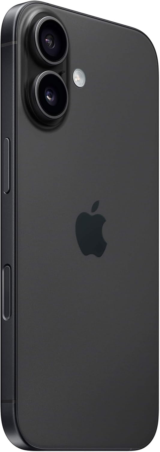 Refurbished Apple iPhone 16 A3081 (Fully Unlocked) 128GB Black (Grade B) w/ Pre-Installed Tempered Glass