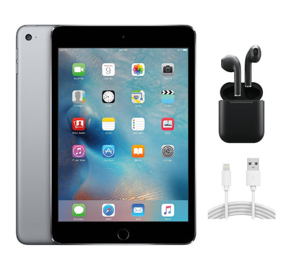 Refurbished Apple iPad Mini 2 A1489 (WiFi) 32GB Space Gray (Grade A+) w/ Bluetooth Earbuds