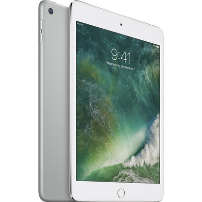 Refurbished Apple iPad Mini 4 A1550 (WiFi + Cellular Unlocked) 128GB Silver (Grade A) w/ Pre-Installed Tempered Glass