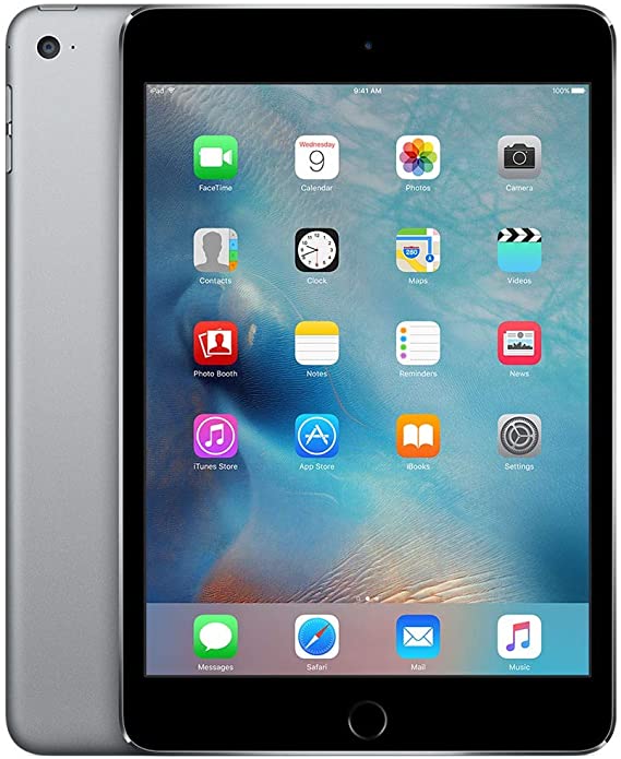 Refurbished Apple iPad Mini 4 A1538 (WiFi) 128GB Space Gray (Grade A) w/ Pre-Installed Tempered Glass