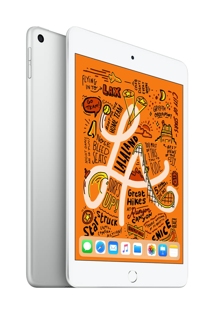 Refurbished Apple iPad Mini 5 A2126 (WiFi + Cellular Unlocked) 256GB Silver (Grade A+) Bundle with Pre-Installed Tempered Glass and Bluetooth Earbuds
