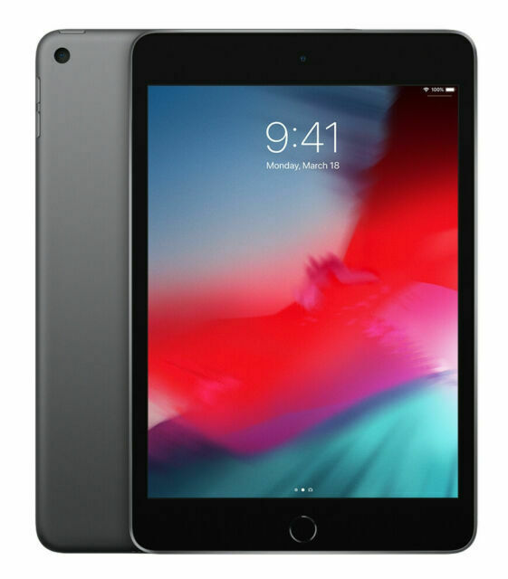 Refurbished Apple iPad Mini 5 A2126 (WiFi + Cellular Unlocked) 64GB Space Gray (Grade A) Bundle with Pre-Installed Tempered Glass and Bluetooth Earbuds