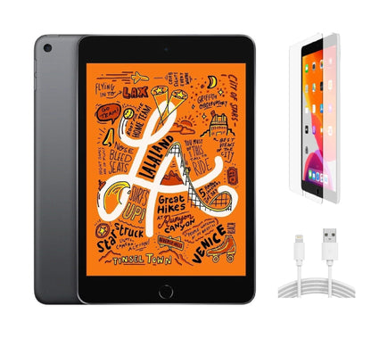Refurbished Apple iPad Mini 5 A2126 (WiFi + Cellular Unlocked) 64GB Space Gray (Grade A) w/ Pre-Installed Tempered Glass