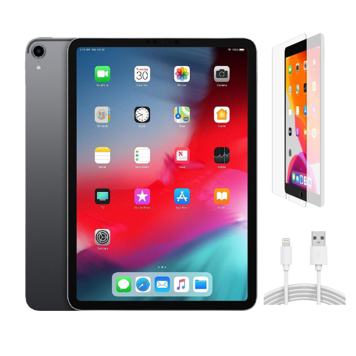 Refurbished Apple iPad Pro 11" (2018) A2013 (WiFi + Cellular Unlocked) 256GB Space Gray (Grade A+) w/ Pre-Installed Tempered Glass