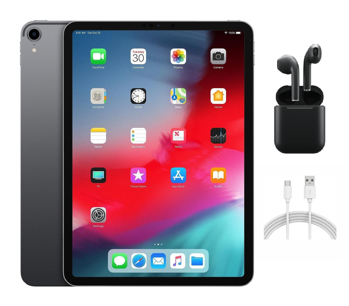 Refurbished Apple iPad Pro 11" (2018) A1980 (WiFi) 64GB Space Gray (Grade B) w/ Wireless Earbuds